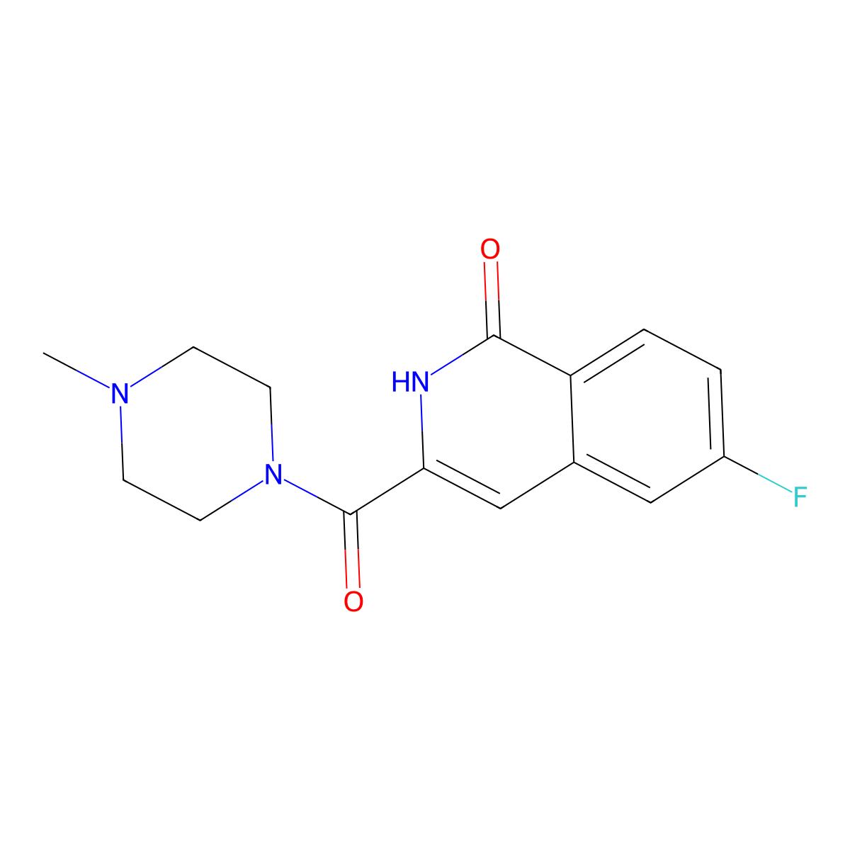 6-Fluoro-3-(4-methylpiperazine-1-carbonyl)-1,2-dihydroisoquinolin-1-one molecular structure, CAS 3054615-73-2