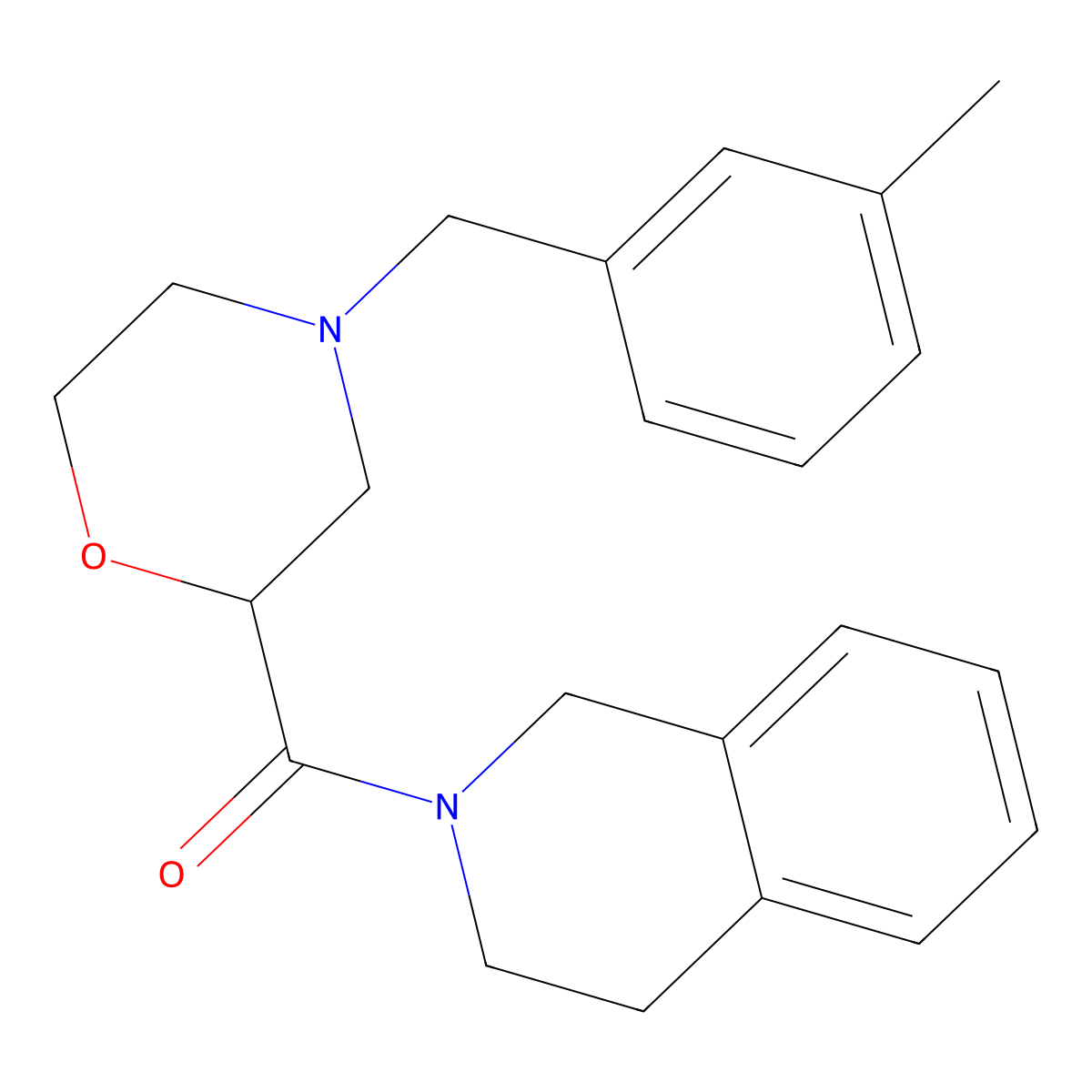 2-{4-[(3-Methylphenyl)methyl]morpholine-2-carbonyl}-1,2,3,4-tetrahydroisoquinoline molecular structure, CAS 3054615-81-2