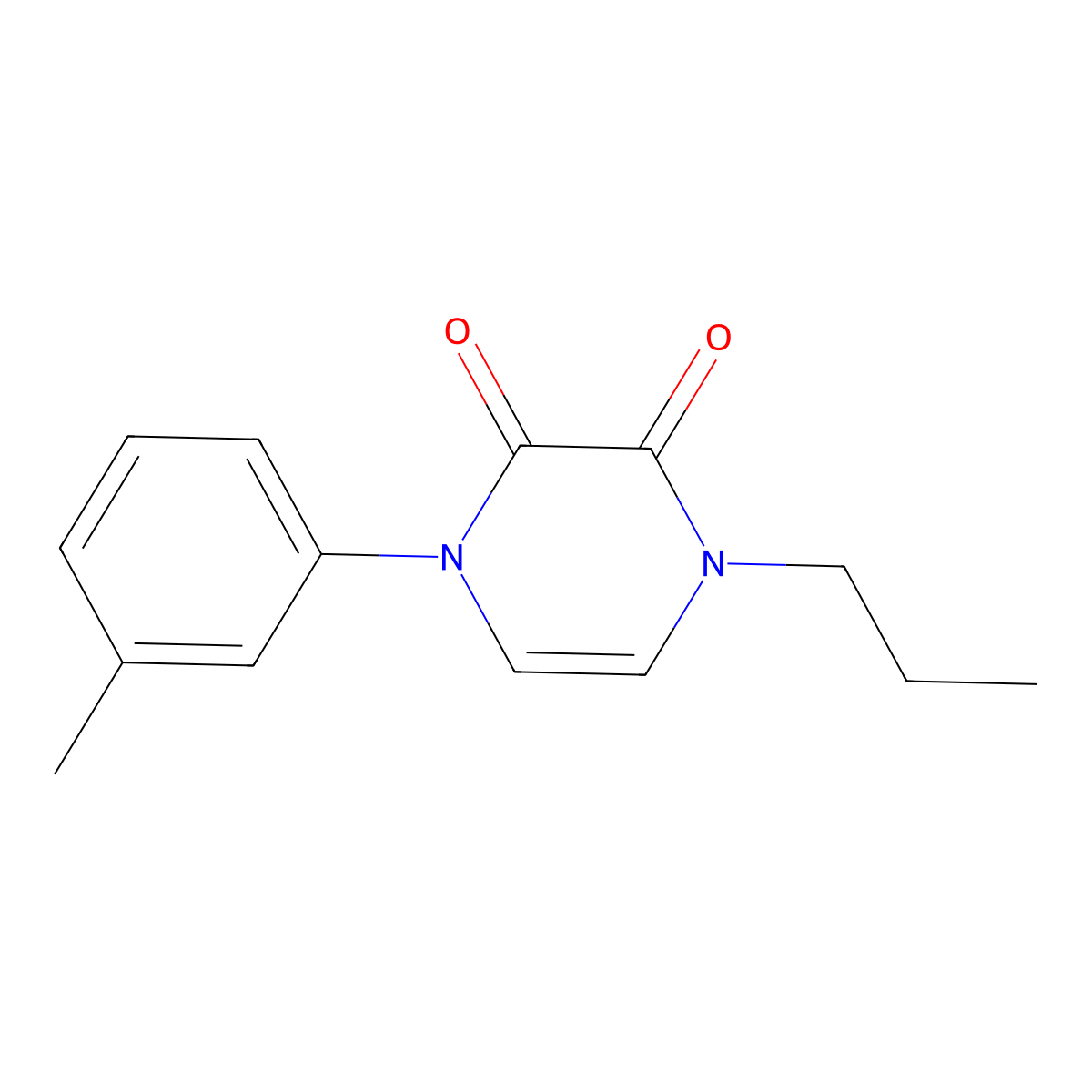 1-(3-Methylphenyl)-4-propyl-1,2,3,4-tetrahydropyrazine-2,3-dione molecular structure, CAS 3054616-01-9