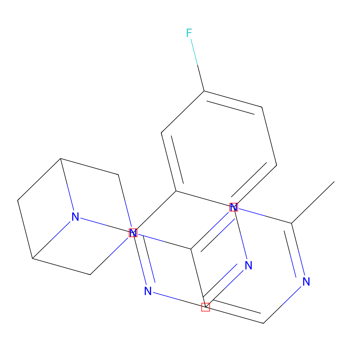 6-Fluoro-4-[3-(2-methylpyrimidin-4-yl)-3,6-diazabicyclo[3.1.1]heptan-6-yl]quinazoline molecular structure, CAS 3054616-04-2