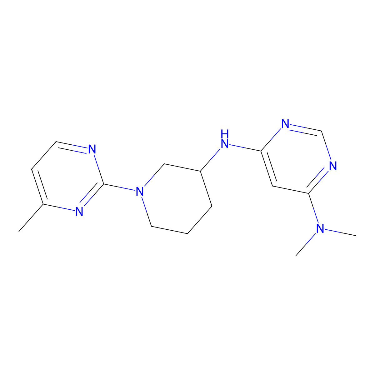 N4,N4-dimethyl-N6-[1-(4-methylpyrimidin-2-yl)piperidin-3-yl]pyrimidine-4,6-diamine molecular structure, CAS 3054616-09-7