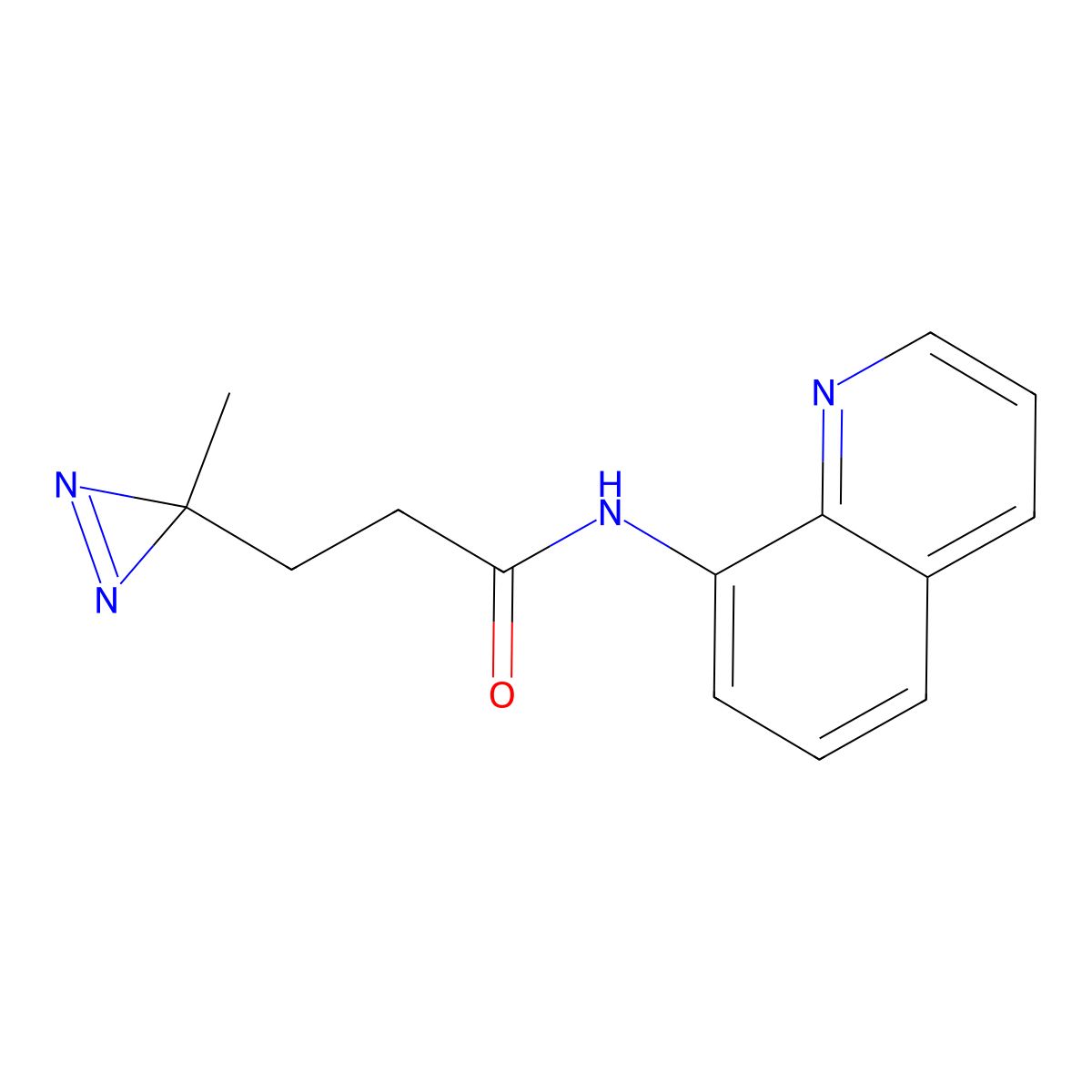 3-(3-methyl-3H-diazirin-3-yl)-N-(quinolin-8-yl)propanamide molecular structure, CAS 3054616-16-6