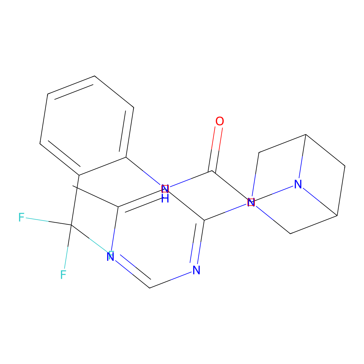 2-[3-(6-methylpyrimidin-4-yl)-3,6-diazabicyclo[3.1.1]heptan-6-yl]-N-[2-(trifluoromethyl)phenyl]acetamide molecular structure, CAS 3054616-27-9