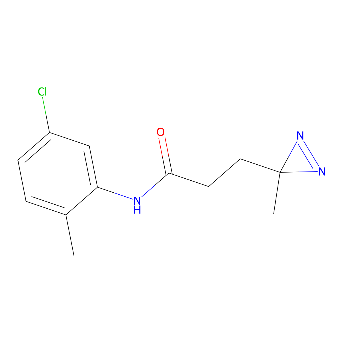 N-(5-chloro-2-methylphenyl)-3-(3-methyl-3H-diazirin-3-yl)propanamide molecular structure, CAS 3054616-29-1