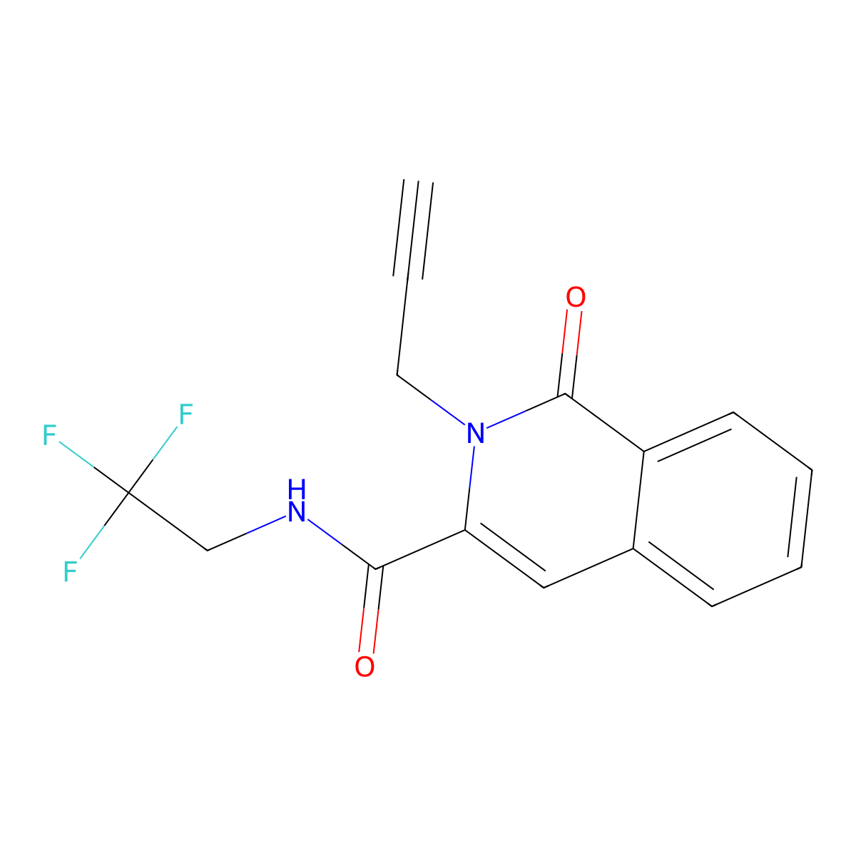 1-oxo-2-(prop-2-yn-1-yl)-N-(2,2,2-trifluoroethyl)-1,2-dihydroisoquinoline-3-carboxamide molecular structure, CAS 3054616-33-7