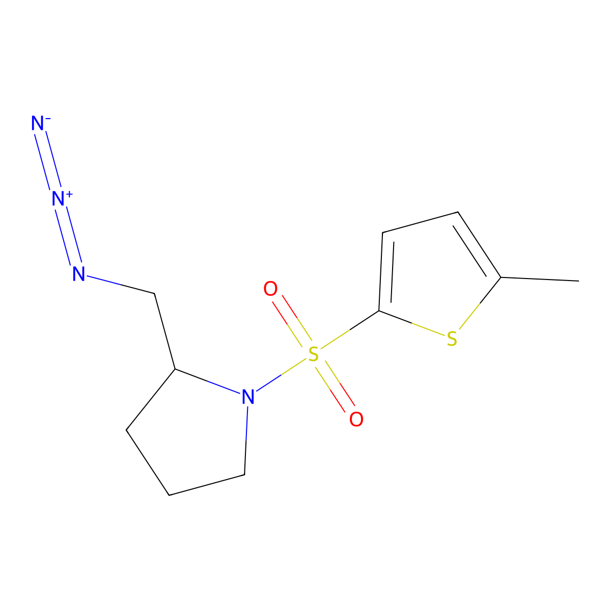 2-(Azidomethyl)-1-[(5-methylthiophen-2-yl)sulfonyl]pyrrolidine molecular structure, CAS 3054616-54-2