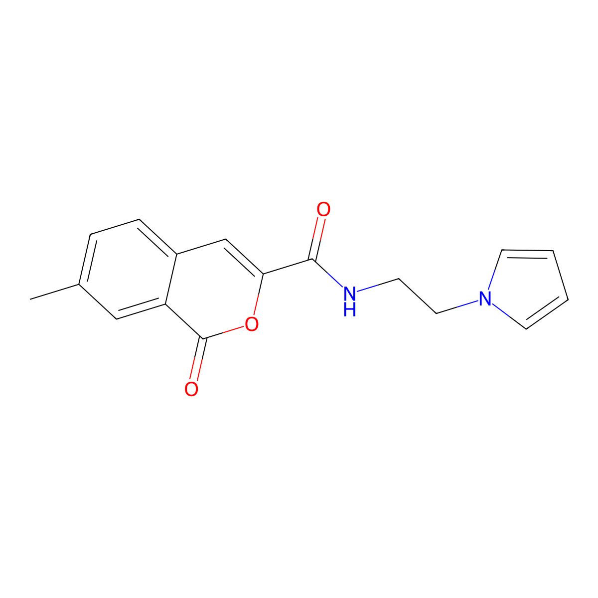 7-methyl-1-oxo-N-[2-(1H-pyrrol-1-yl)ethyl]-1H-isochromene-3-carboxamide molecular structure, CAS 3054616-57-5