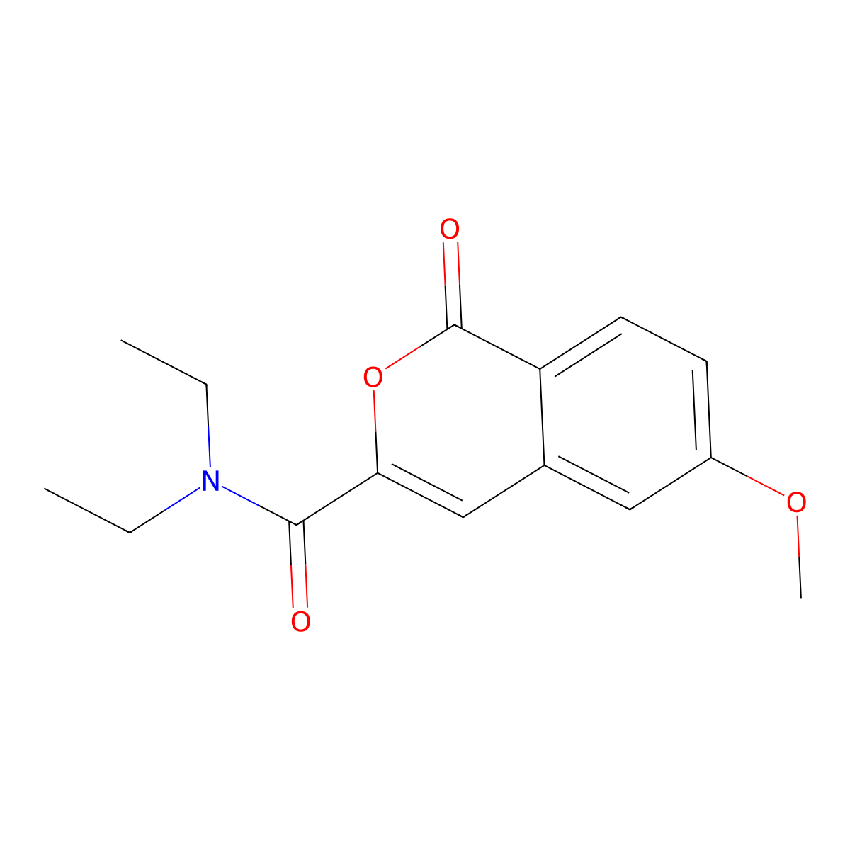 N,N-diethyl-6-methoxy-1-oxo-1H-isochromene-3-carboxamide molecular structure, CAS 3054616-65-5