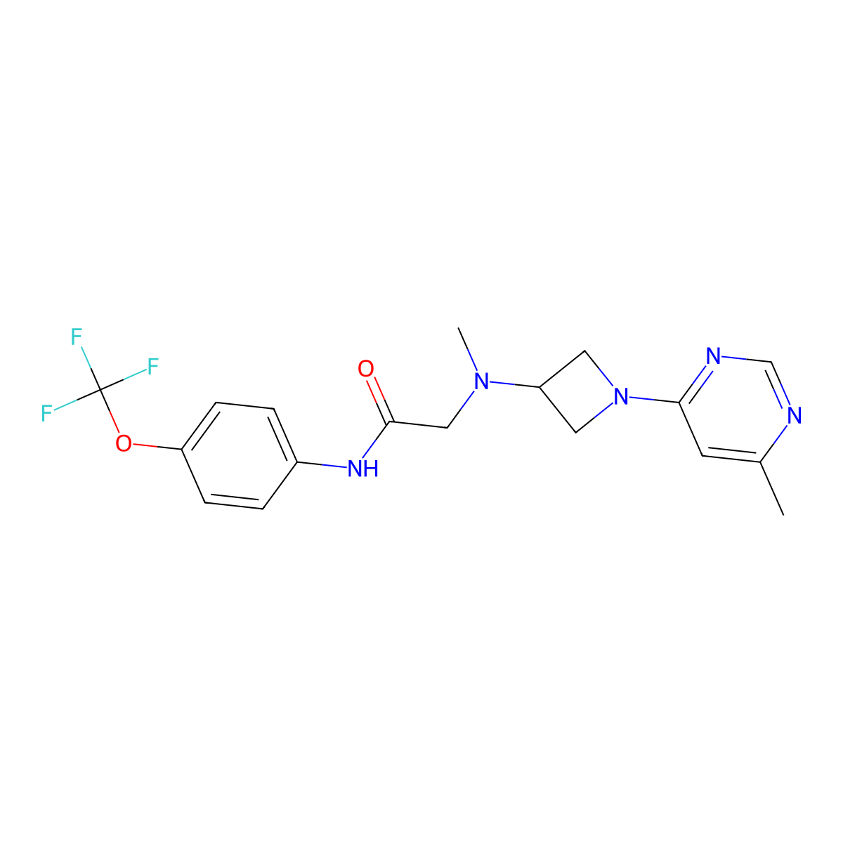 2-{methyl[1-(6-methylpyrimidin-4-yl)azetidin-3-yl]amino}-N-[4-(trifluoromethoxy)phenyl]acetamide molecular structure, CAS 3054616-68-8