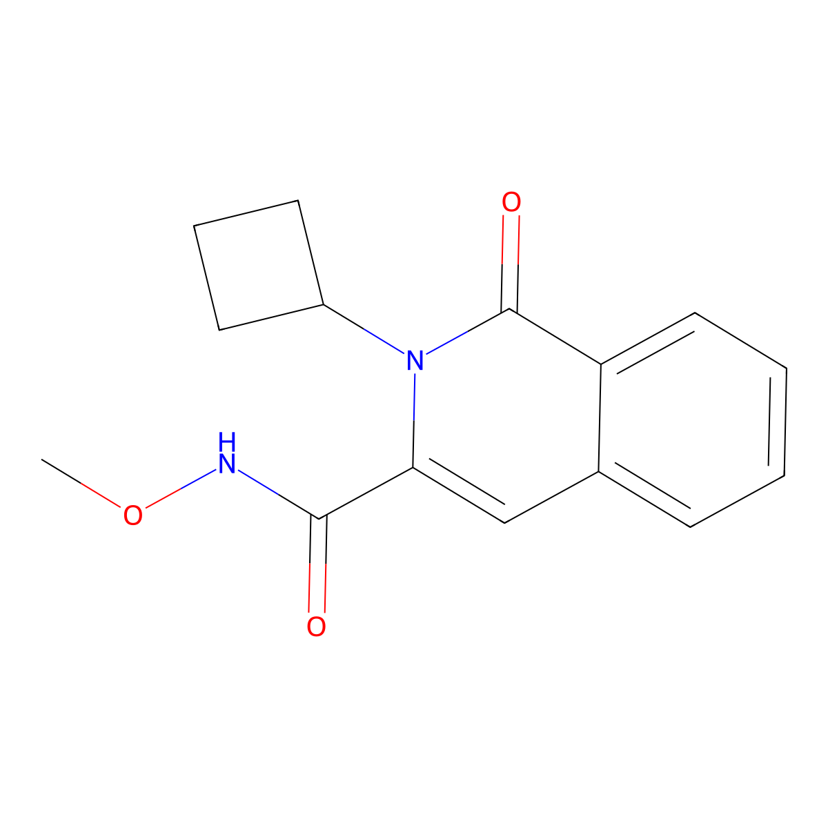 2-cyclobutyl-N-methoxy-1-oxo-1,2-dihydroisoquinoline-3-carboxamide molecular structure, CAS 3054616-71-3