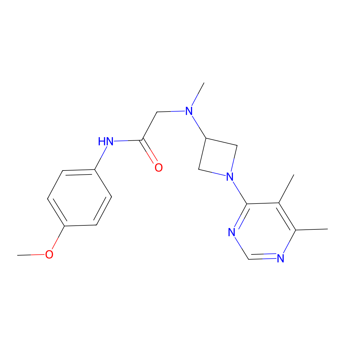 2-{[1-(5,6-dimethylpyrimidin-4-yl)azetidin-3-yl](methyl)amino}-N-(4-methoxyphenyl)acetamide molecular structure, CAS 3054616-72-4
