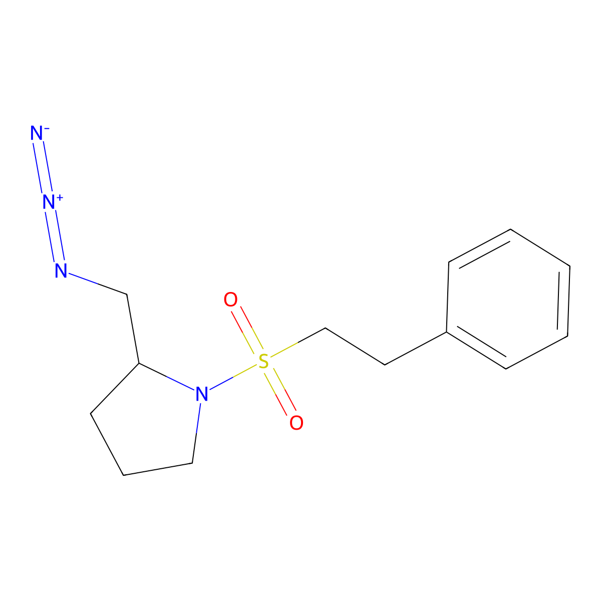 2-(Azidomethyl)-1-(2-phenylethanesulfonyl)pyrrolidine molecular structure, CAS 3054616-76-8