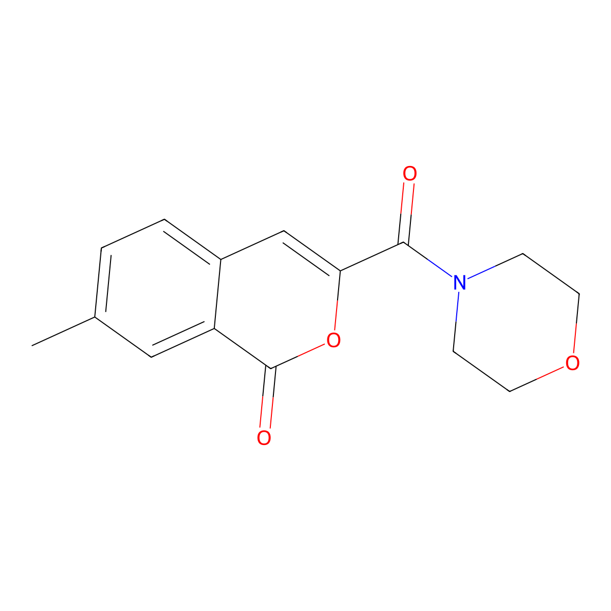 7-methyl-3-(morpholine-4-carbonyl)-1H-isochromen-1-one molecular structure, CAS 3054616-78-0