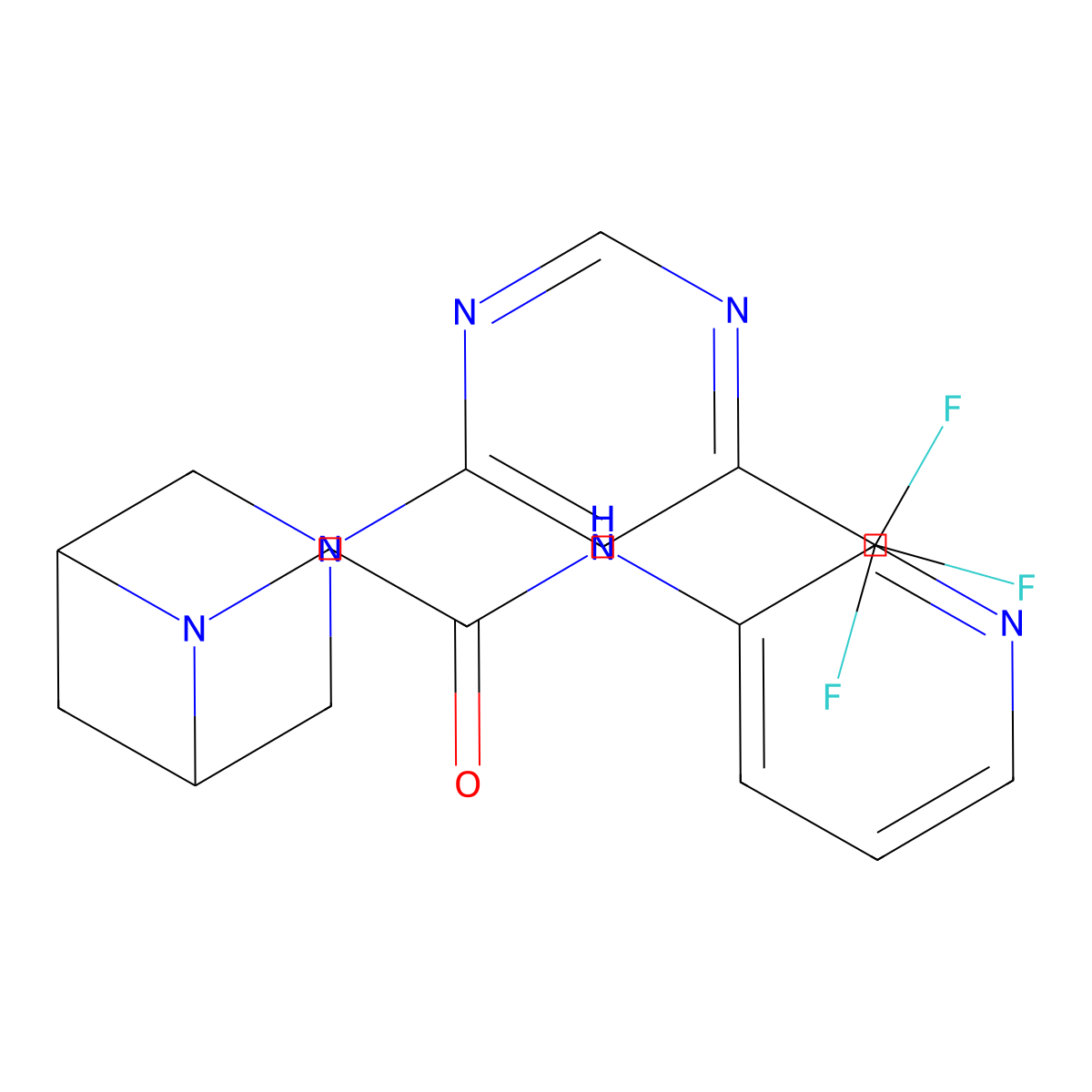 N-(pyridin-3-yl)-2-{3-[6-(trifluoromethyl)pyrimidin-4-yl]-3,6-diazabicyclo[3.1.1]heptan-6-yl}acetamide molecular structure, CAS 3054616-88-2