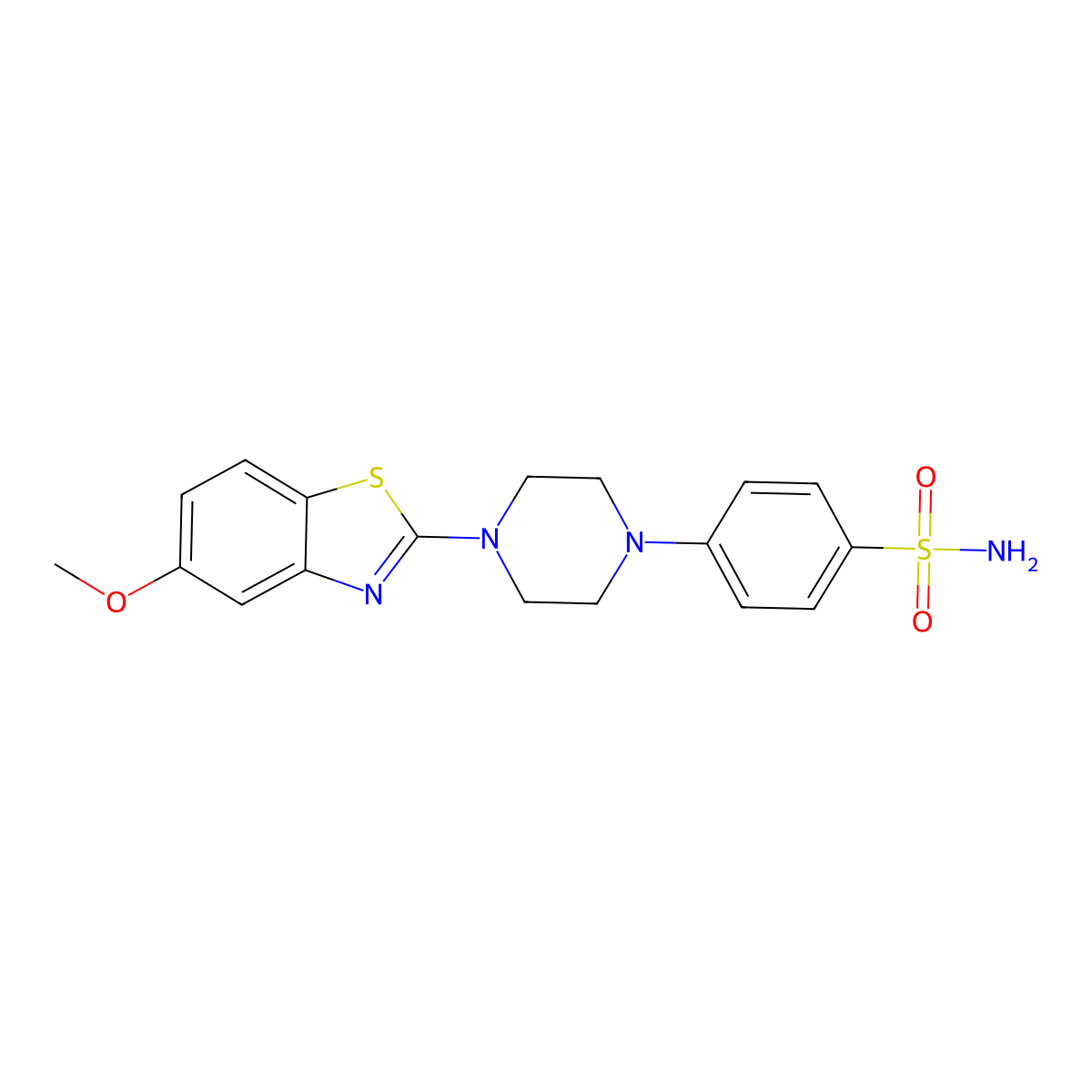 4-[4-(5-Methoxy-1,3-benzothiazol-2-yl)piperazin-1-yl]benzene-1-sulfonamide molecular structure, CAS 3054616-90-6