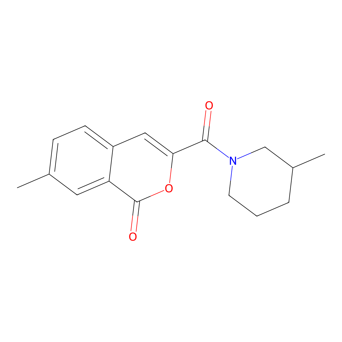 7-methyl-3-(3-methylpiperidine-1-carbonyl)-1H-isochromen-1-one molecular structure, CAS 3054616-92-8