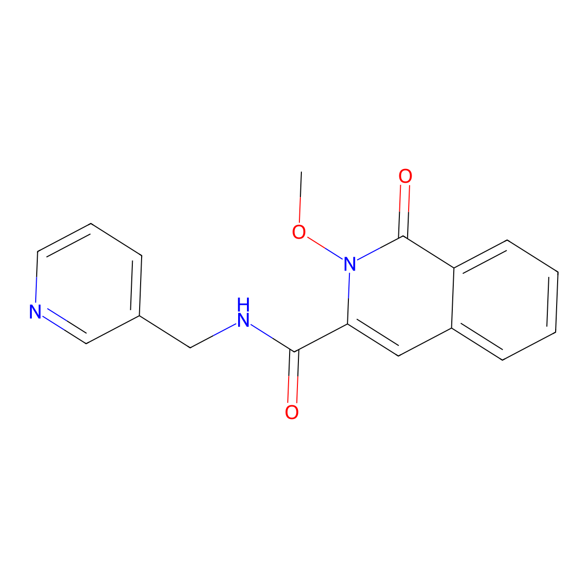 2-methoxy-1-oxo-N-[(pyridin-3-yl)methyl]-1,2-dihydroisoquinoline-3-carboxamide molecular structure, CAS 3054616-96-2