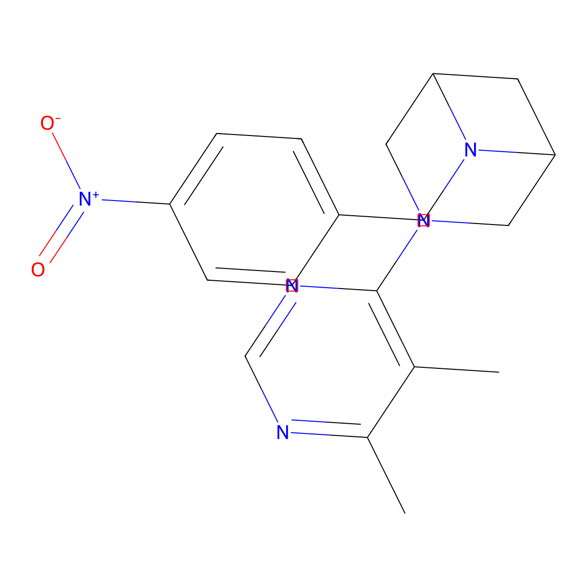 3-(5,6-Dimethylpyrimidin-4-yl)-6-[(4-nitrophenyl)methyl]-3,6-diazabicyclo[3.1.1]heptane molecular structure, CAS 3054616-97-3