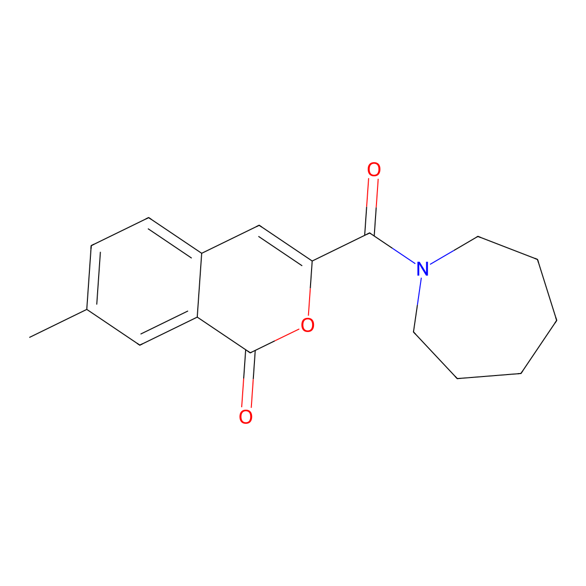 3-(azepane-1-carbonyl)-7-methyl-1H-isochromen-1-one molecular structure, CAS 3054617-02-3