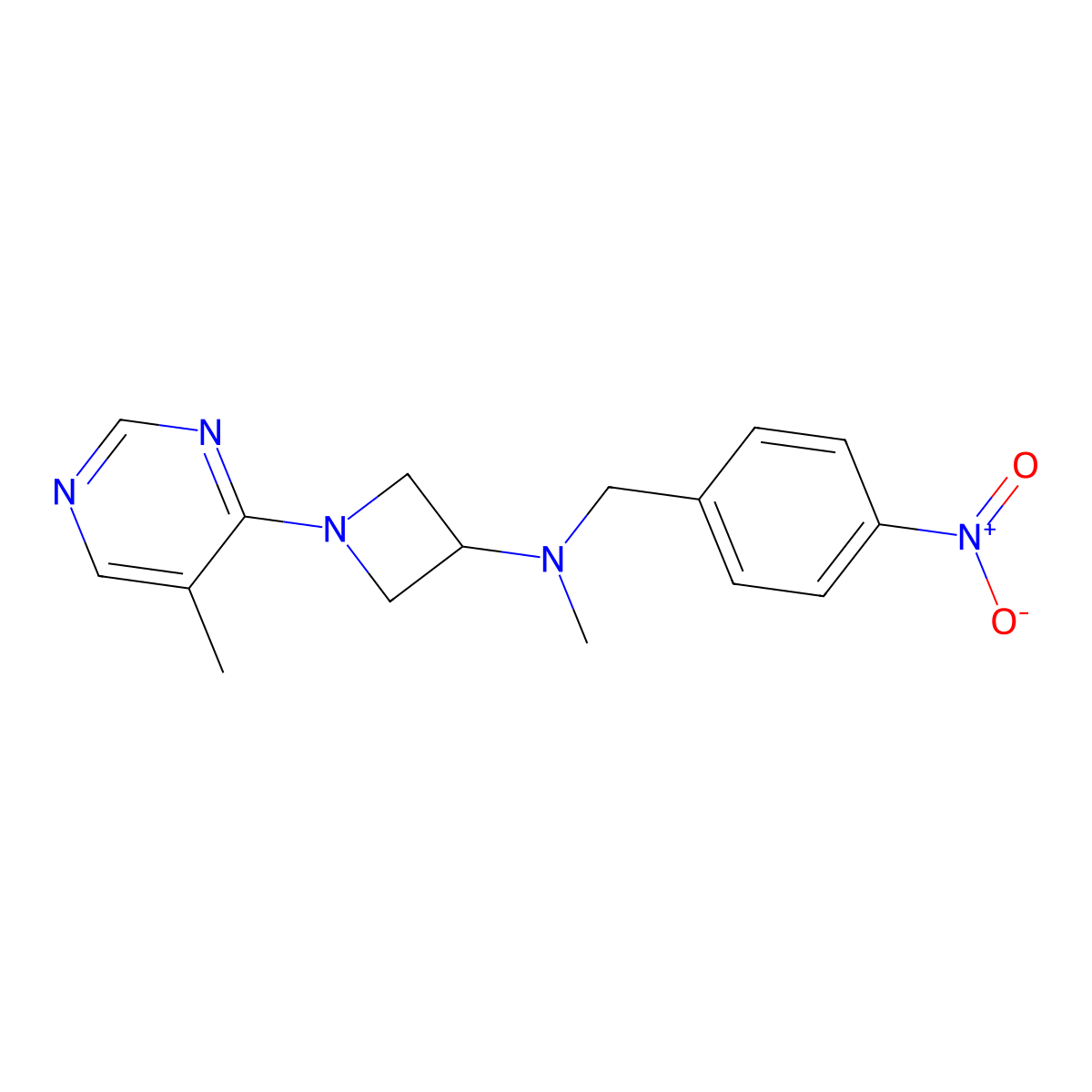 N-methyl-1-(5-methylpyrimidin-4-yl)-N-[(4-nitrophenyl)methyl]azetidin-3-amine molecular structure, CAS 3054617-08-9