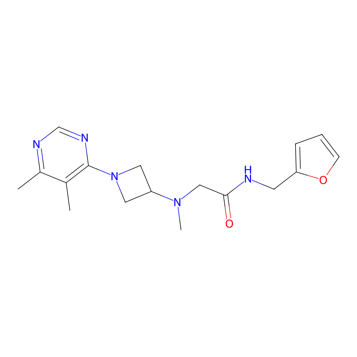 2-{[1-(5,6-dimethylpyrimidin-4-yl)azetidin-3-yl](methyl)amino}-N-[(furan-2-yl)methyl]acetamide molecular structure, CAS 3054617-11-4