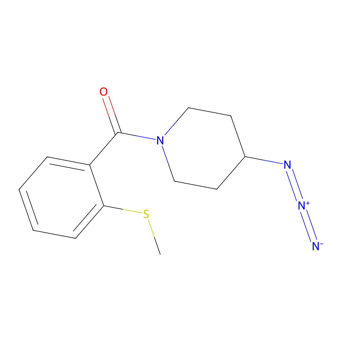 4-Azido-1-[2-(methylsulfanyl)benzoyl]piperidine molecular structure, CAS 3054617-15-8
