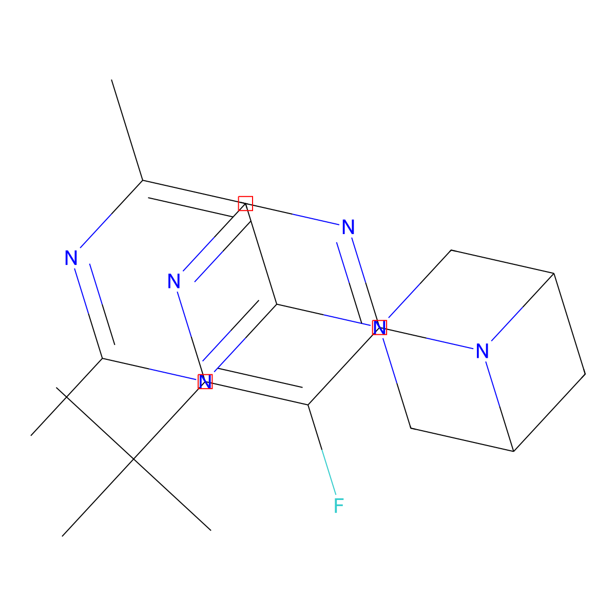 6-(6-Tert-butyl-5-fluoropyrimidin-4-yl)-3-(2,6-dimethylpyrimidin-4-yl)-3,6-diazabicyclo[3.1.1]heptane molecular structure, CAS 3054617-16-9
