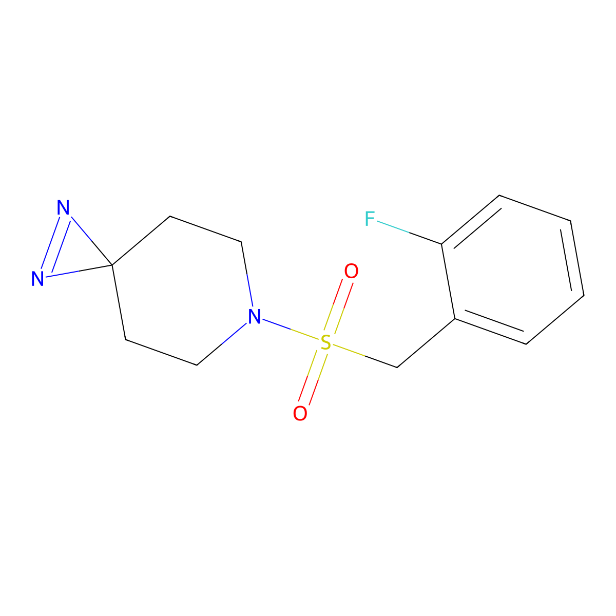 6-[(2-Fluorophenyl)methanesulfonyl]-1,2,6-triazaspiro[2.5]oct-1-ene molecular structure, CAS 3054617-21-6