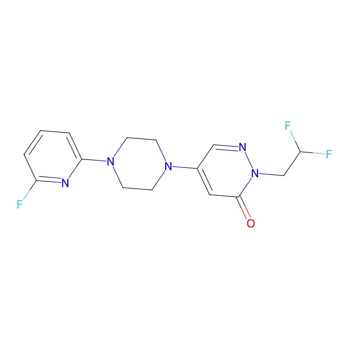 2-(2,2-Difluoroethyl)-5-[4-(6-fluoropyridin-2-yl)piperazin-1-yl]-2,3-dihydropyridazin-3-one molecular structure, CAS 3054617-26-1