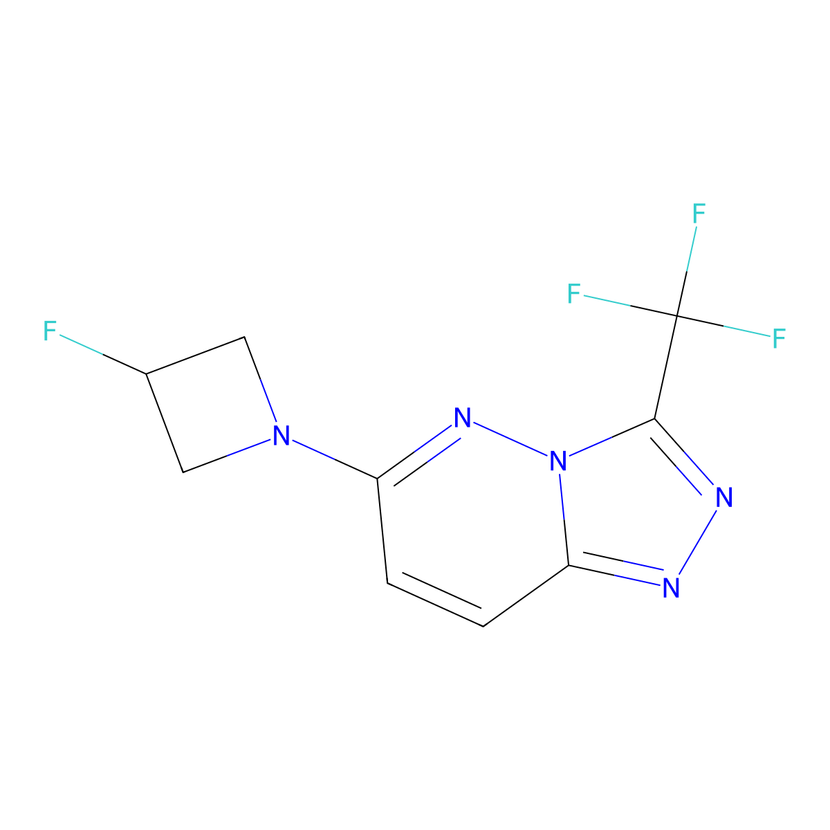 3-Fluoro-1-[3-(trifluoromethyl)-[1,2,4]triazolo[4,3-b]pyridazin-6-yl]azetidine molecular structure, CAS 3054617-43-2