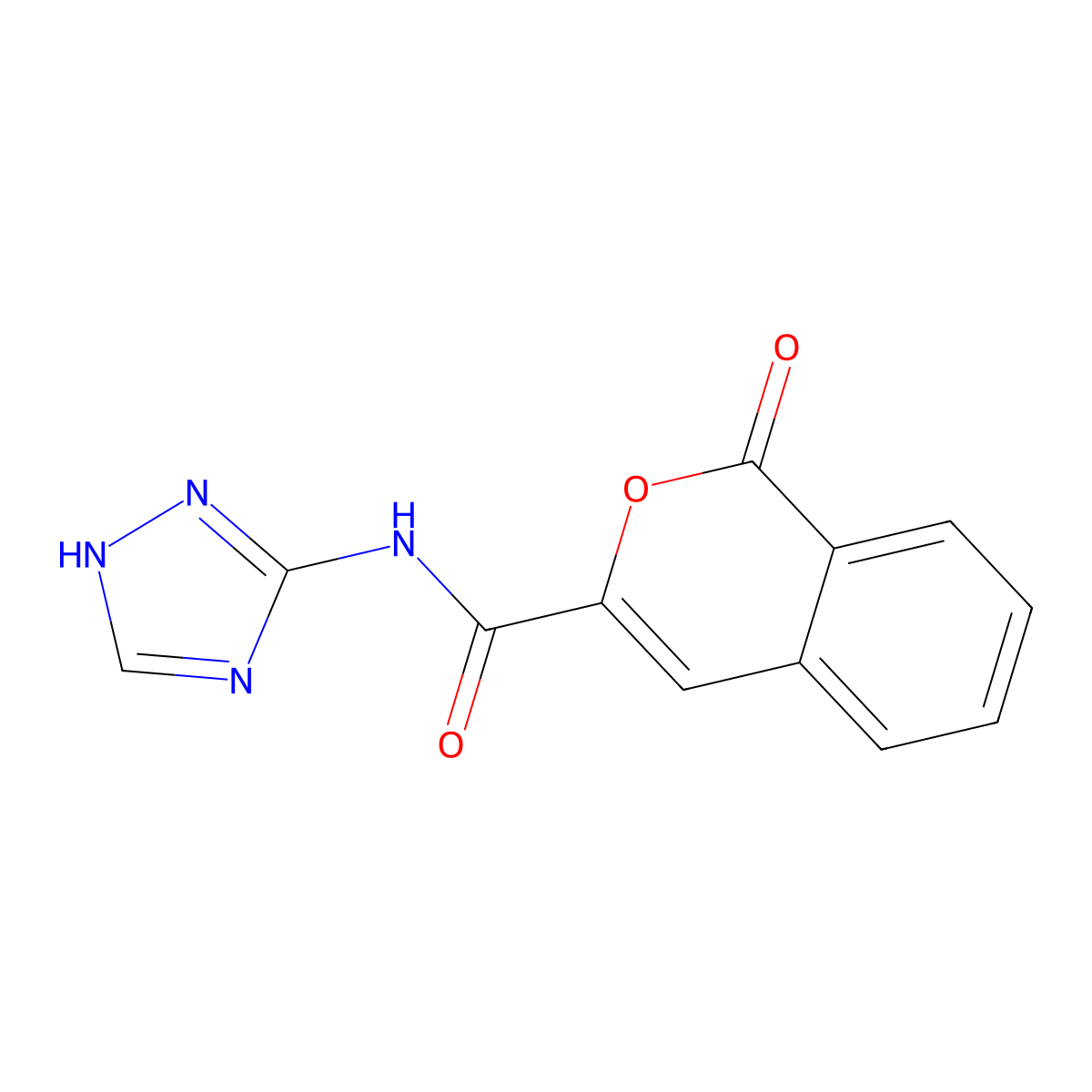 1-oxo-N-(1H-1,2,4-triazol-3-yl)-1H-isochromene-3-carboxamide molecular structure, CAS 3054617-57-8