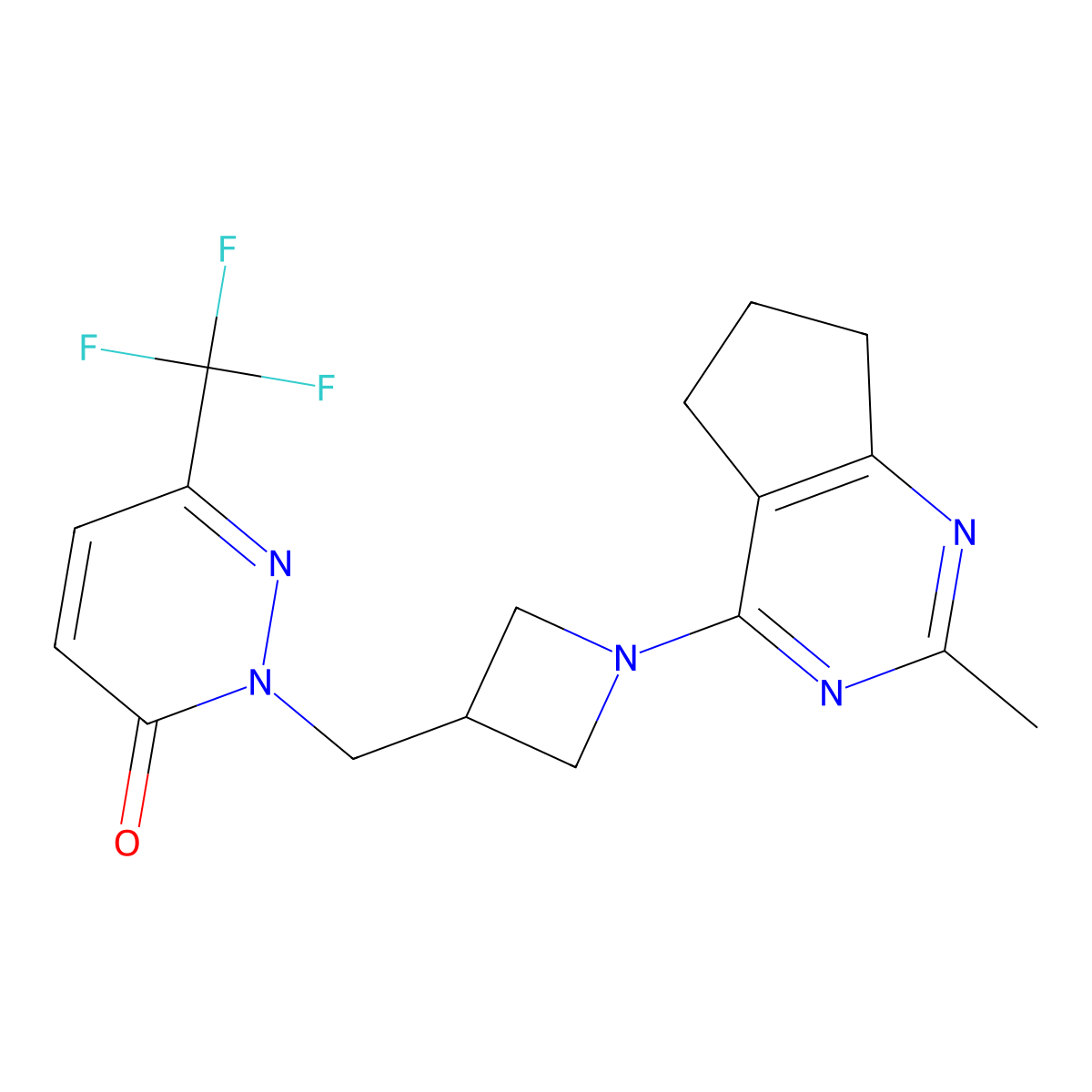 2-[(1-{2-methyl-5H,6H,7H-cyclopenta[d]pyrimidin-4-yl}azetidin-3-yl)methyl]-6-(trifluoromethyl)-2,3-dihydropyridazin-3-one molecular structure, CAS 3054617-64-7