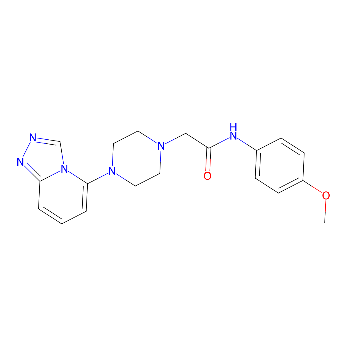 N-(4-methoxyphenyl)-2-(4-{[1,2,4]triazolo[4,3-a]pyridin-5-yl}piperazin-1-yl)acetamide molecular structure, CAS 3054617-66-9