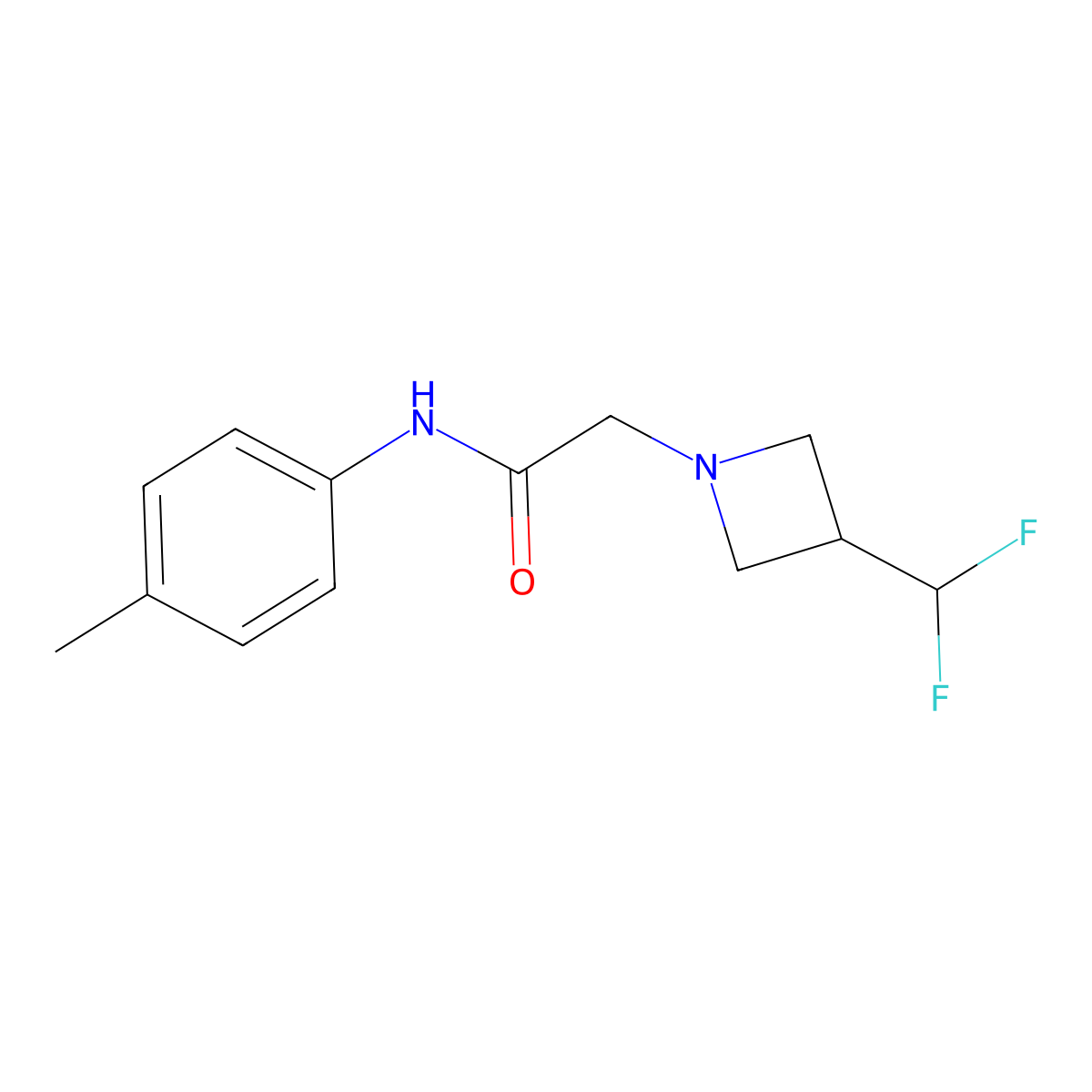 2-[3-(difluoromethyl)azetidin-1-yl]-N-(4-methylphenyl)acetamide molecular structure, CAS 3054617-74-9