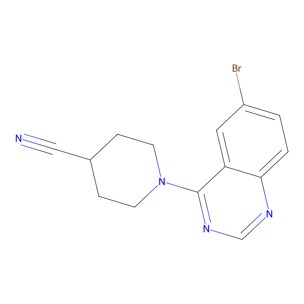 1-(6-Bromoquinazolin-4-yl)piperidine-4-carbonitrile molecular structure, CAS 3054617-81-8