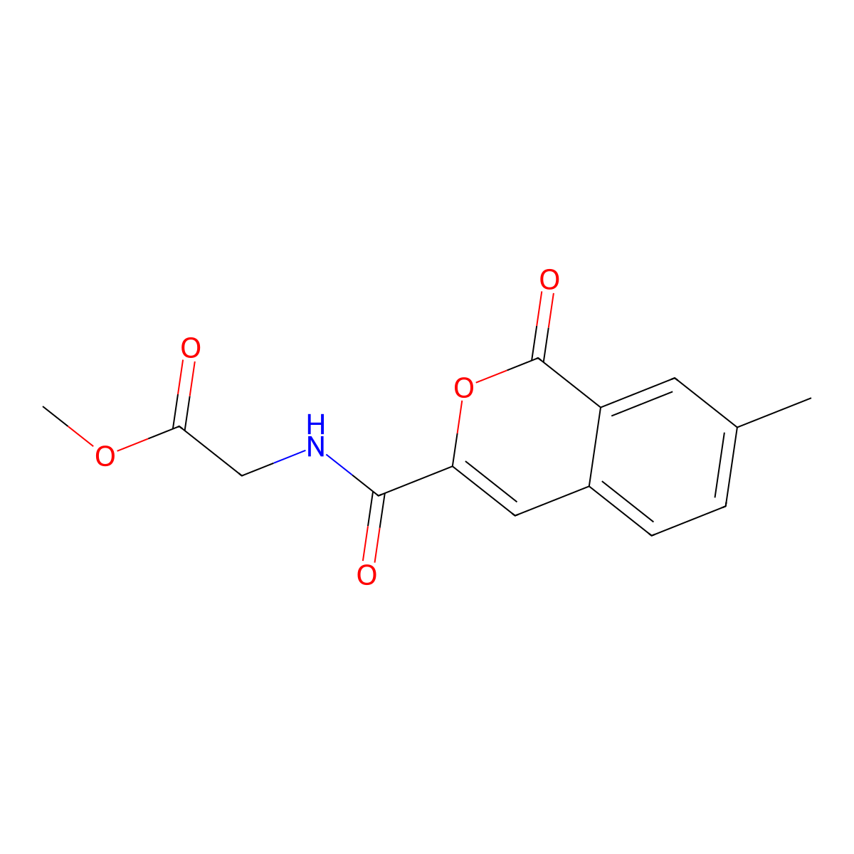 methyl 2-[(7-methyl-1-oxo-1H-isochromen-3-yl)formamido]acetate molecular structure, CAS 3054617-83-0