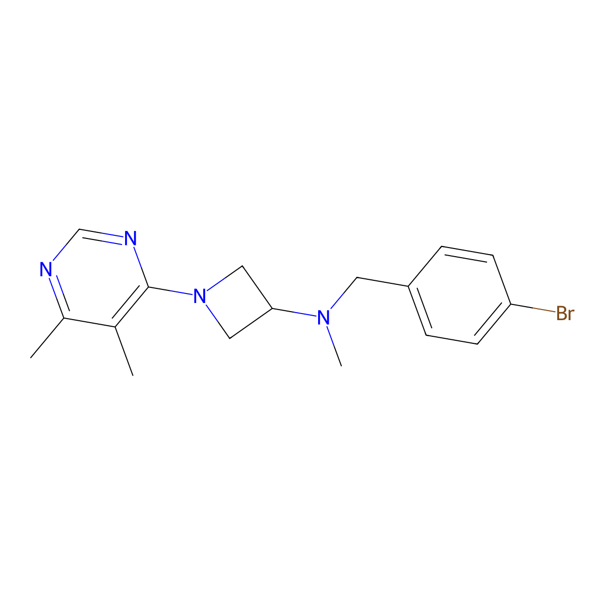 N-[(4-bromophenyl)methyl]-1-(5,6-dimethylpyrimidin-4-yl)-N-methylazetidin-3-amine molecular structure, CAS 3054617-85-2