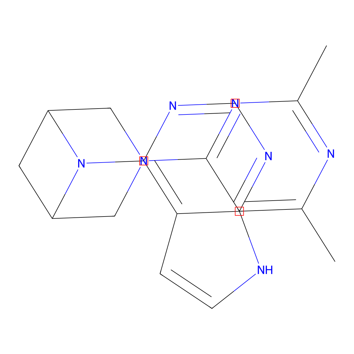 3-(2,6-dimethylpyrimidin-4-yl)-6-{7H-pyrrolo[2,3-d]pyrimidin-4-yl}-3,6-diazabicyclo[3.1.1]heptane molecular structure, CAS 3054617-88-5