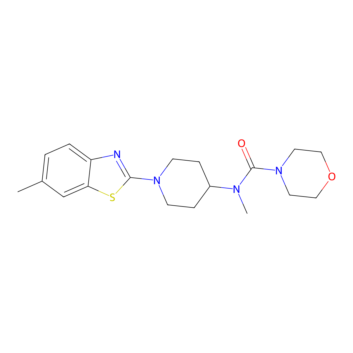 N-methyl-N-[1-(6-methyl-1,3-benzothiazol-2-yl)piperidin-4-yl]morpholine-4-carboxamide molecular structure, CAS 3054617-98-7