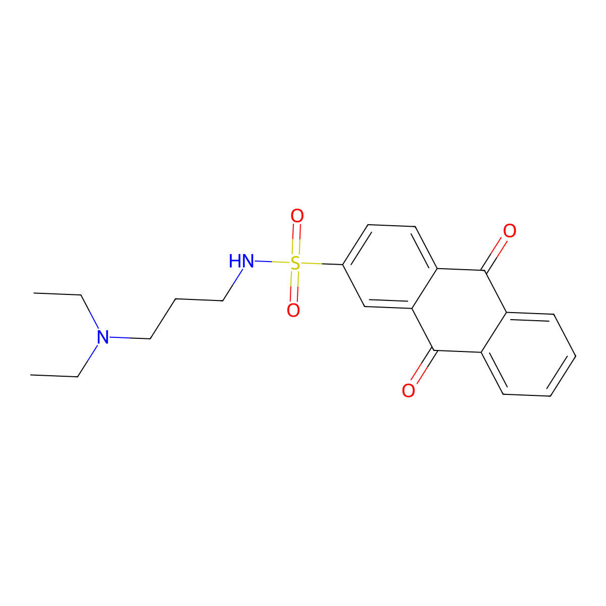 N-[3-(diethylamino)propyl]-9,10-dioxo-9,10-dihydroanthracene-2-sulfonamide molecular structure, CAS 3054618-12-8