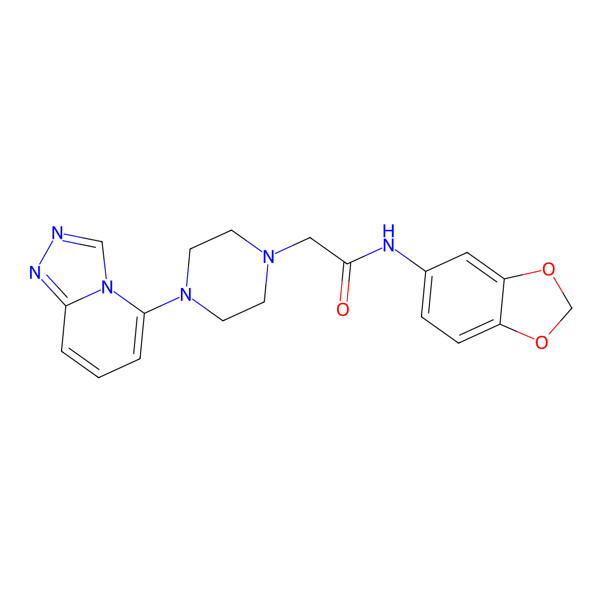 N-(2H-1,3-benzodioxol-5-yl)-2-(4-{[1,2,4]triazolo[4,3-a]pyridin-5-yl}piperazin-1-yl)acetamide molecular structure, CAS 3054618-15-1