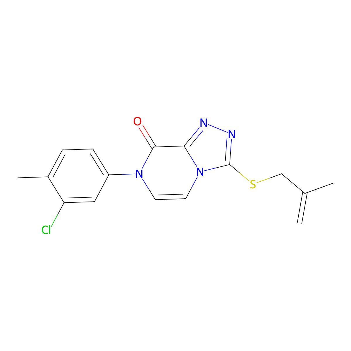 7-(3-chloro-4-methylphenyl)-3-[(2-methylprop-2-en-1-yl)sulfanyl]-7H,8H-[1,2,4]triazolo[4,3-a]pyrazin-8-one molecular structure, CAS 3054618-21-9