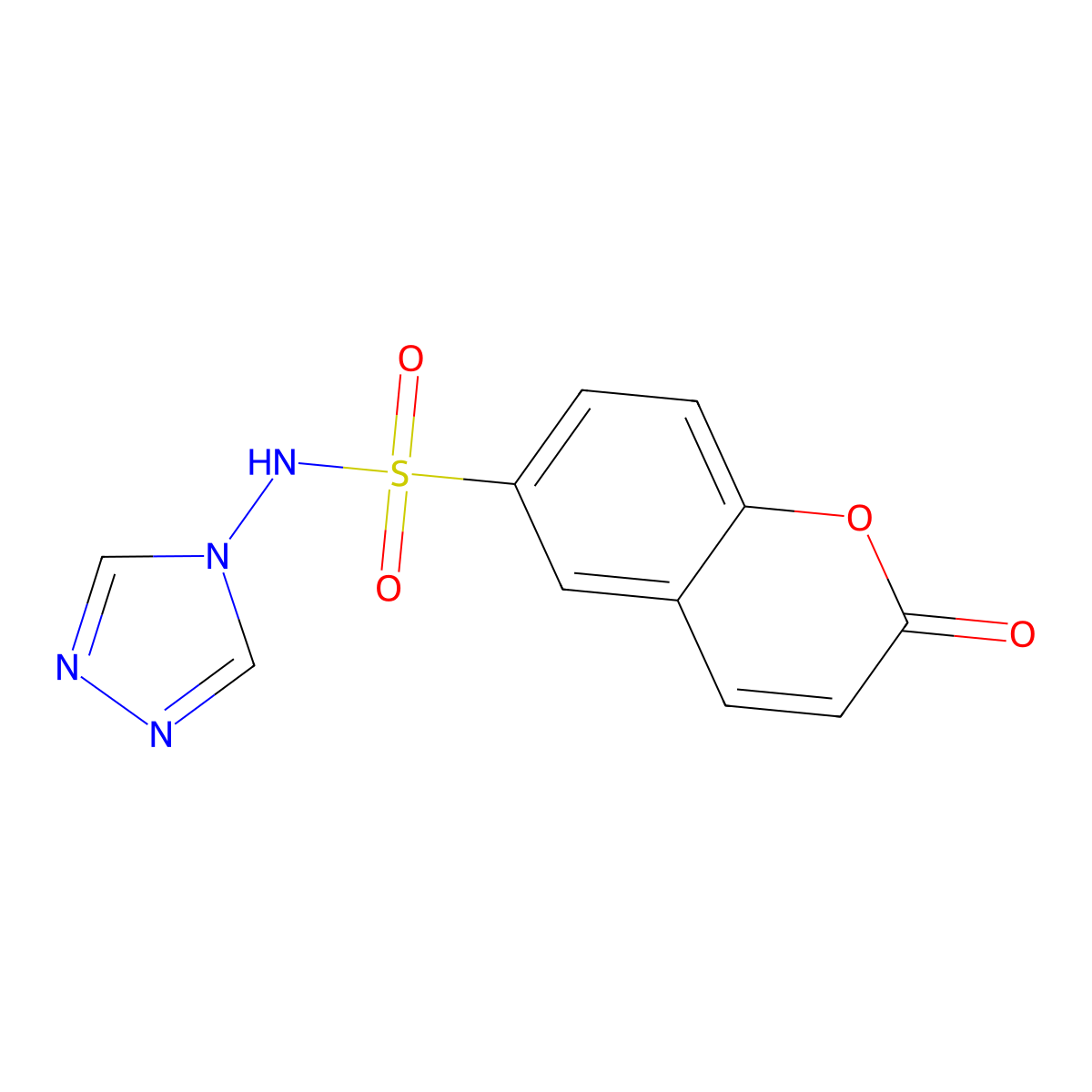2-oxo-N-(4H-1,2,4-triazol-4-yl)-2H-chromene-6-sulfonamide molecular structure, CAS 3054618-24-2