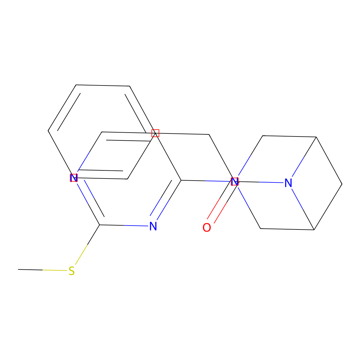 1-{3-[2-(Methylsulfanyl)pyrimidin-4-yl]-3,6-diazabicyclo[3.1.1]heptan-6-yl}-2-phenylethan-1-one molecular structure, CAS 3054618-29-7