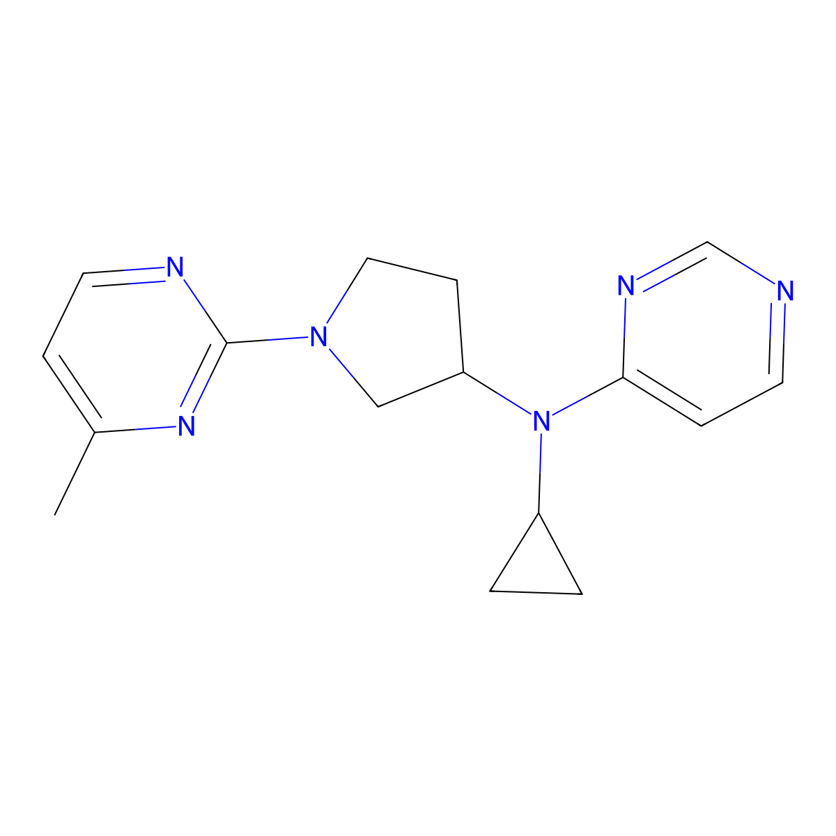 N-cyclopropyl-N-[1-(4-methylpyrimidin-2-yl)pyrrolidin-3-yl]pyrimidin-4-amine molecular structure, CAS 3054618-30-0