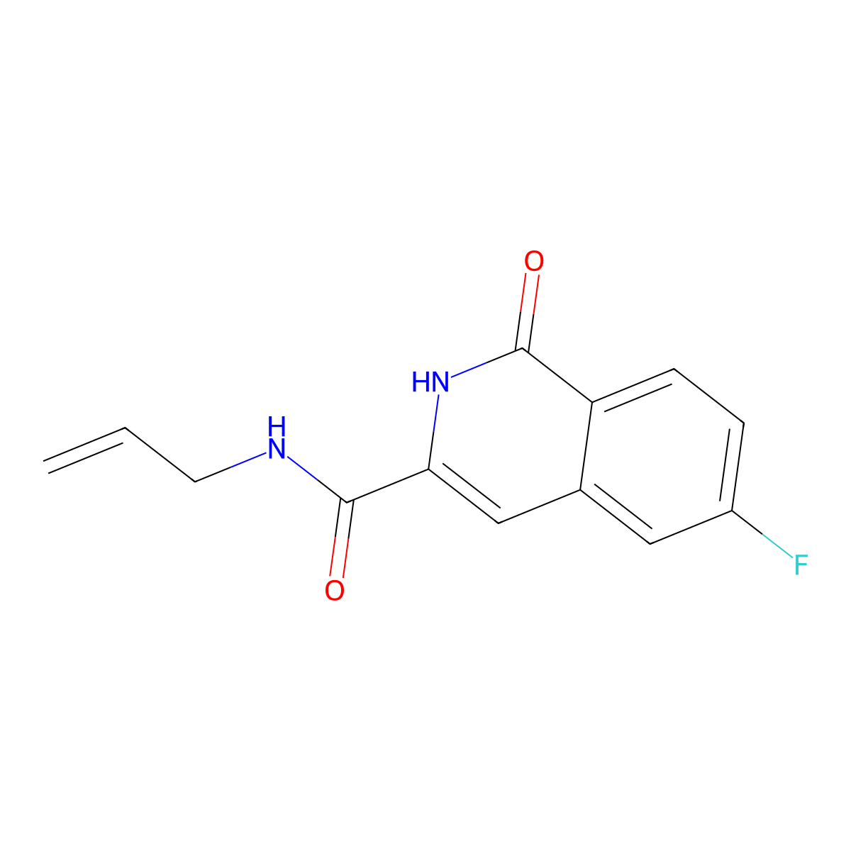 6-fluoro-1-oxo-N-(prop-2-en-1-yl)-1,2-dihydroisoquinoline-3-carboxamide molecular structure, CAS 3054618-35-5