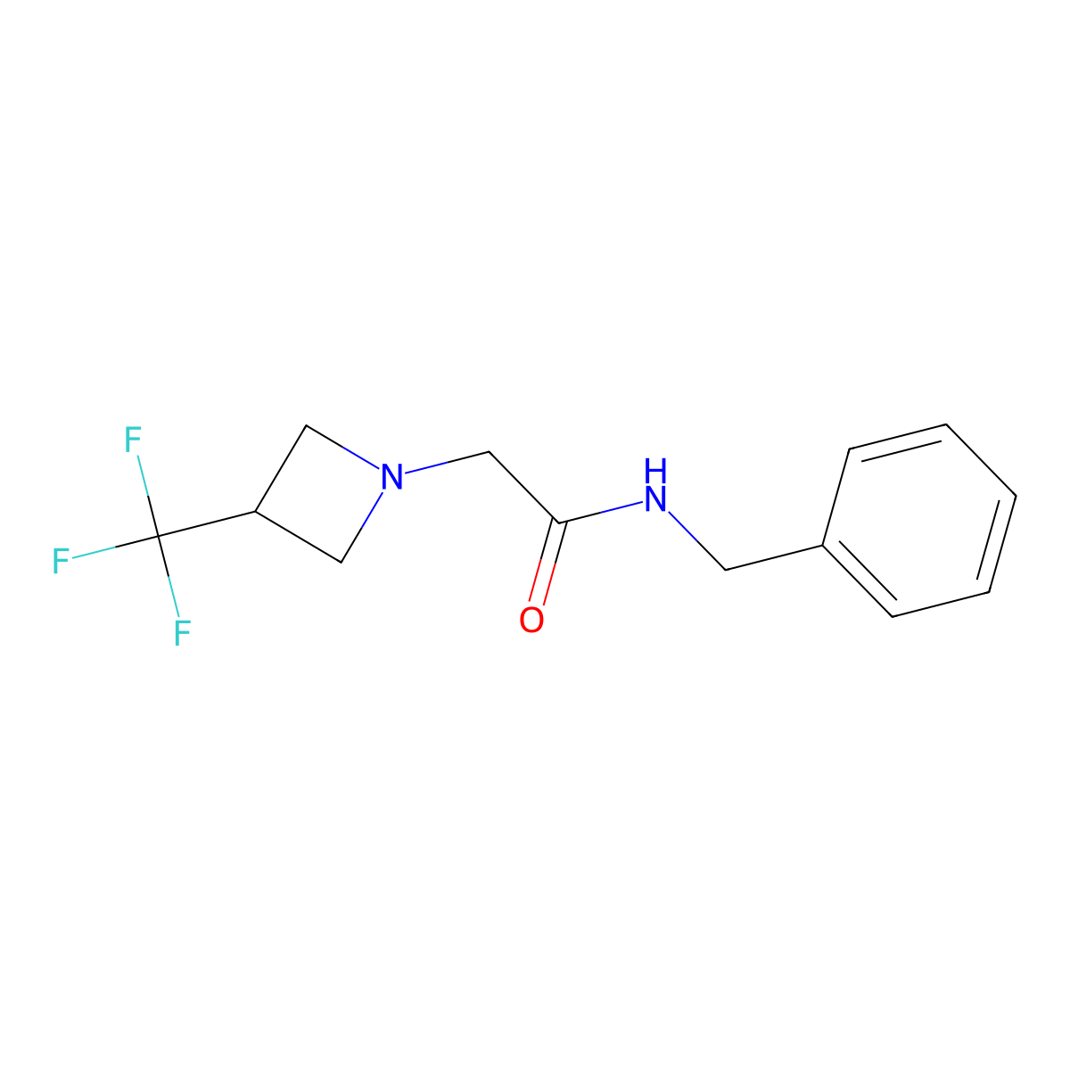 N-benzyl-2-[3-(trifluoromethyl)azetidin-1-yl]acetamide molecular structure, CAS 3054618-49-1