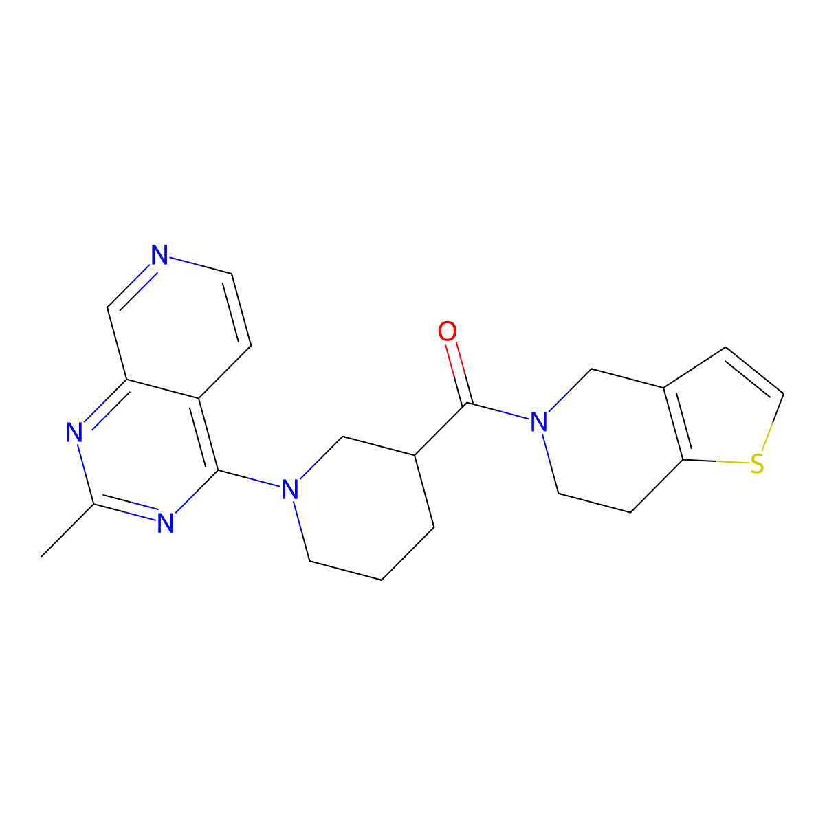 1-{2-methylpyrido[3,4-d]pyrimidin-4-yl}-3-{4H,5H,6H,7H-thieno[3,2-c]pyridine-5-carbonyl}piperidine molecular structure, CAS 3054618-51-5