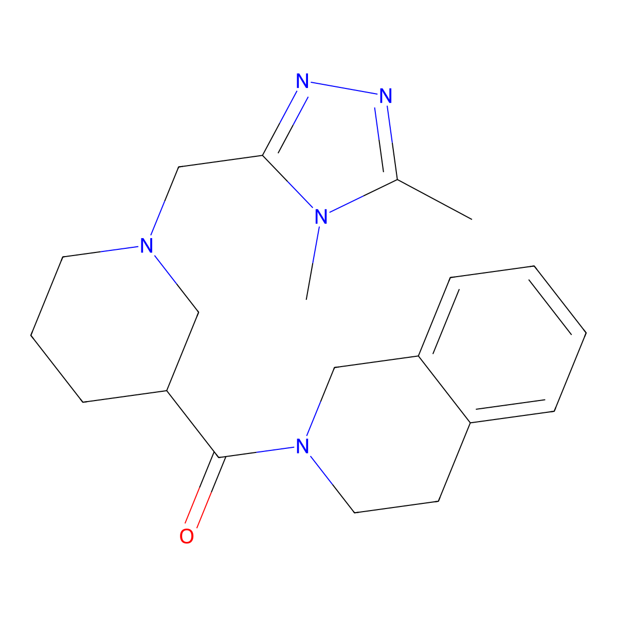 2-{1-[(4,5-dimethyl-4H-1,2,4-triazol-3-yl)methyl]piperidine-3-carbonyl}-1,2,3,4-tetrahydroisoquinoline molecular structure, CAS 3054618-62-8