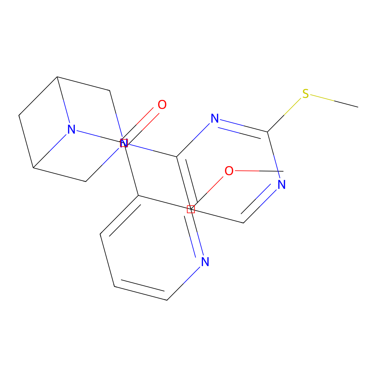 6-(2-Methoxypyridine-3-carbonyl)-3-[2-(methylsulfanyl)pyrimidin-4-yl]-3,6-diazabicyclo[3.1.1]heptane molecular structure, CAS 3054618-88-8